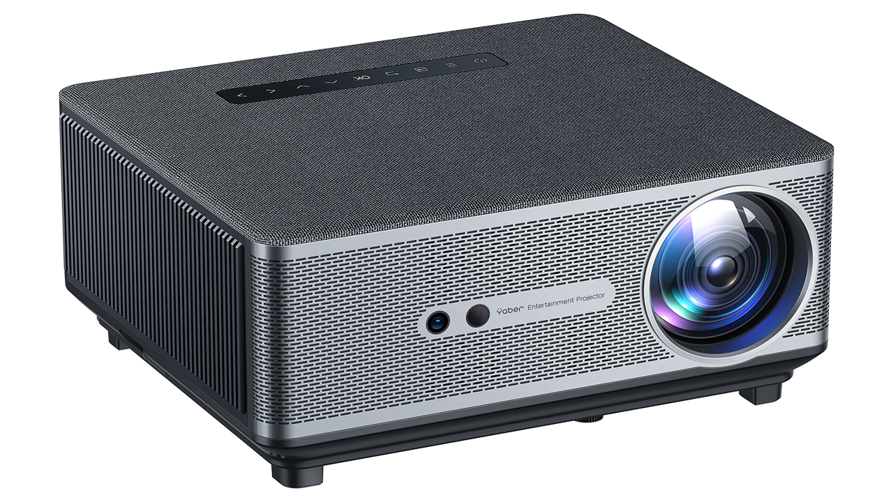 Showing front, top, and right side of Yaber Ace K1 projector