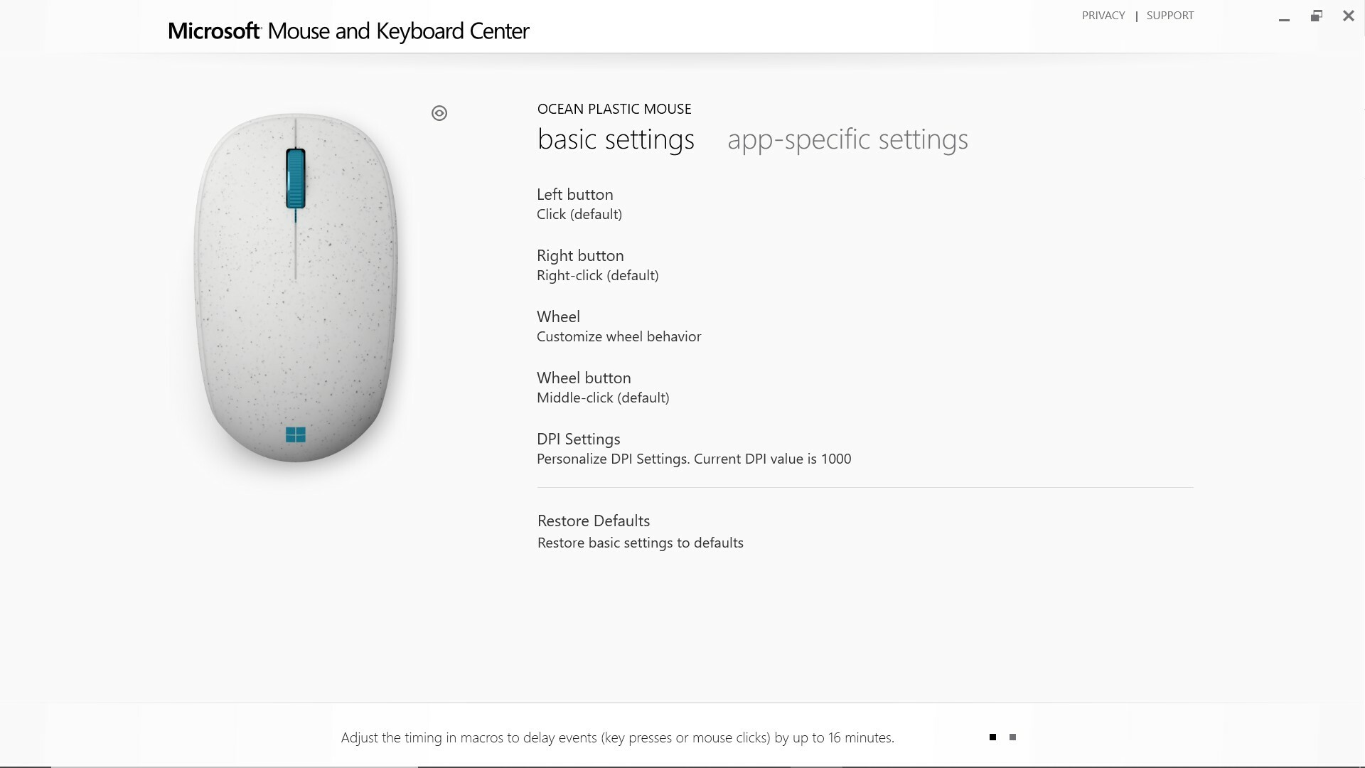 Microsoft Ocean Plastic Mouse (Settings)