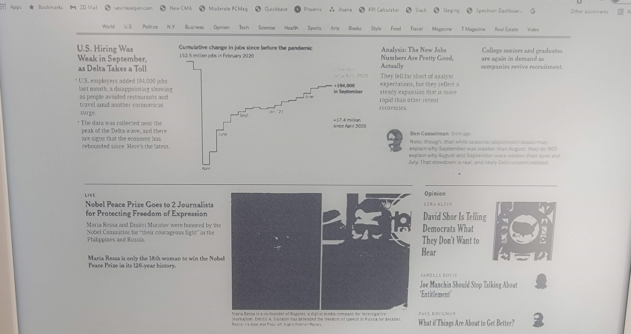 Mira Showing the NYTimes site