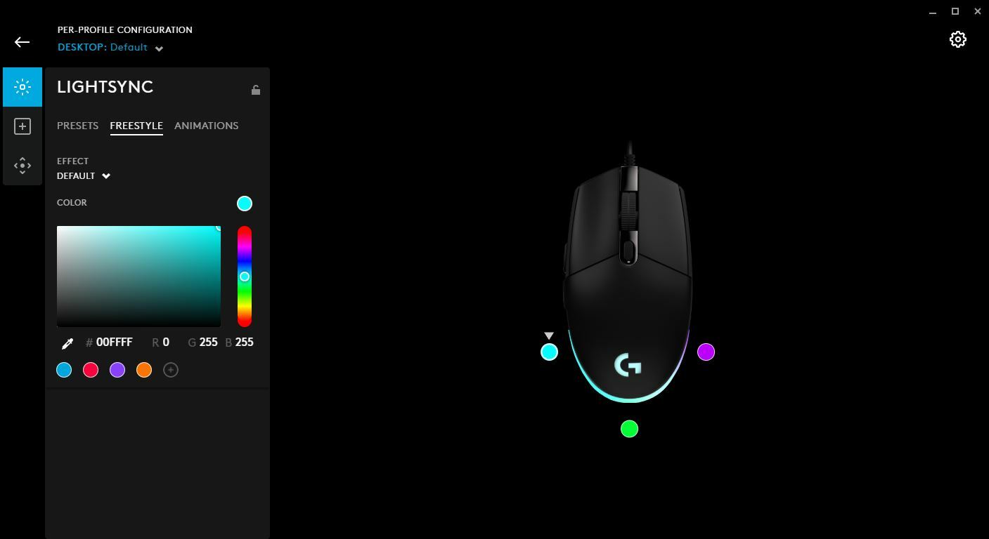 Logitech G203 Lightsync Gaming Mouse software