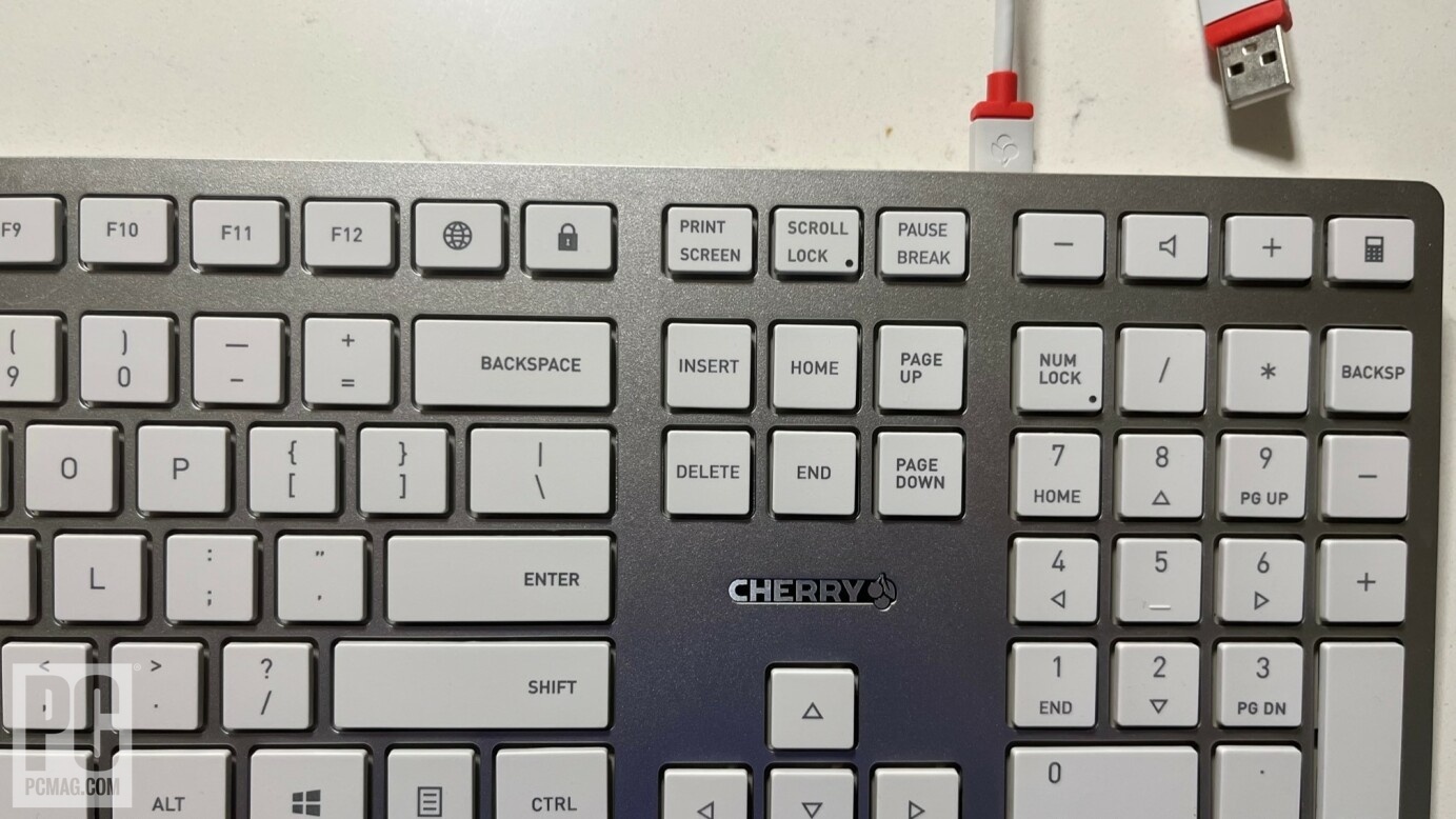 Cherry DW 9100 Slim Keyboard charger plugged in