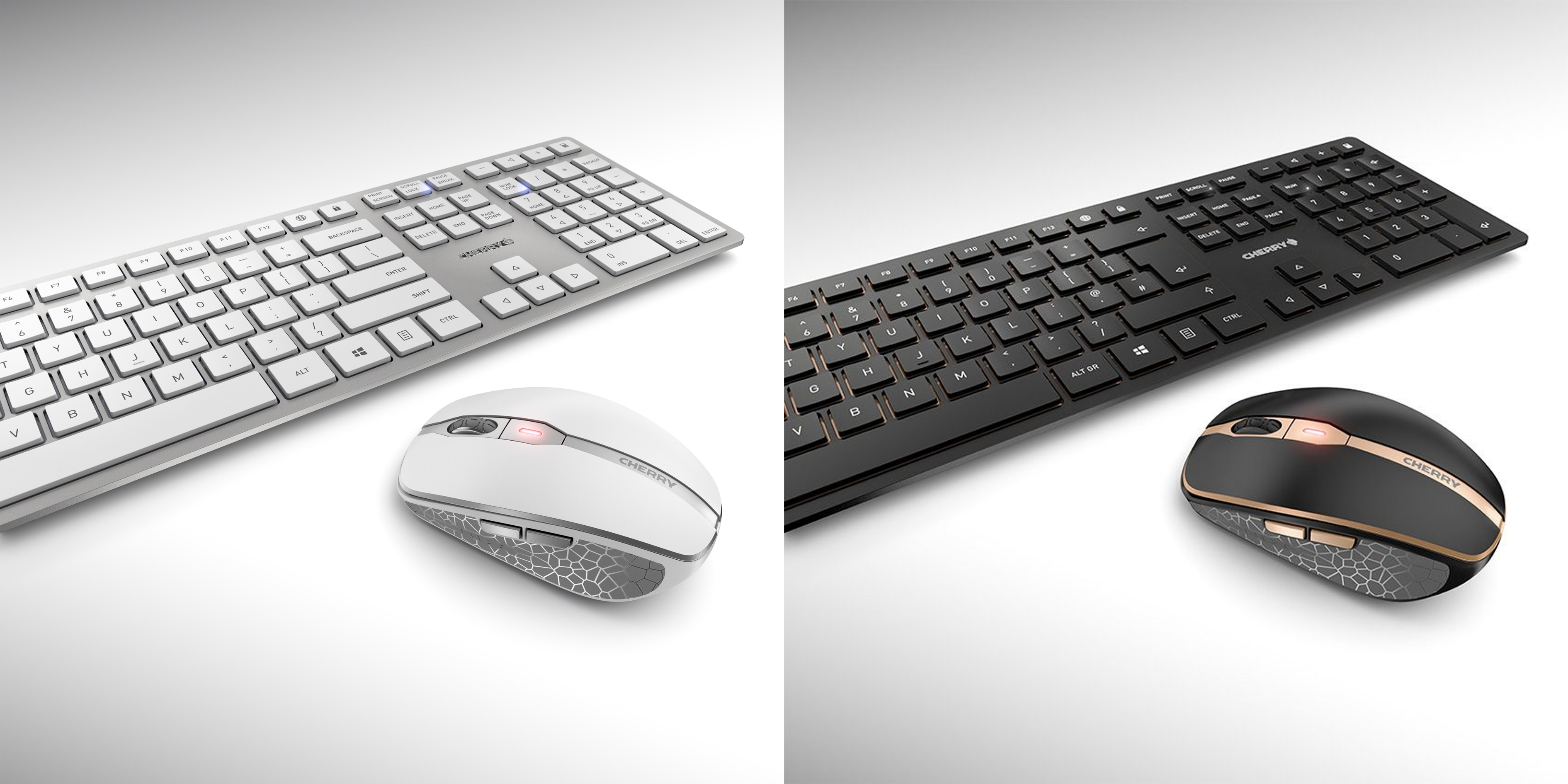 Cherry DW 9100 Slim keyboard in white and black