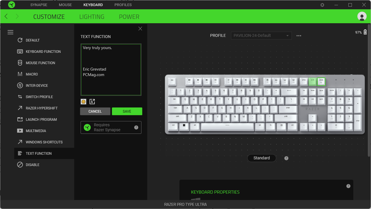 Razer Synapse 3 keyboard software