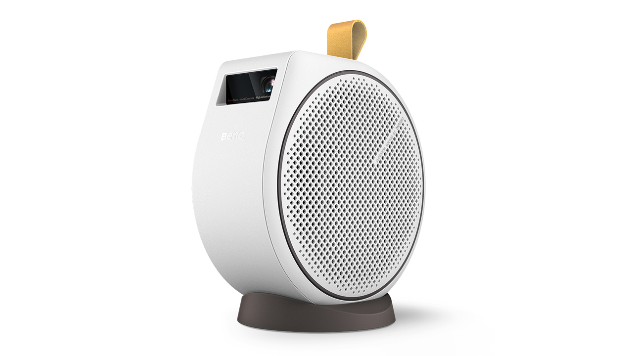 Left side and front view, showing lens and finger loop