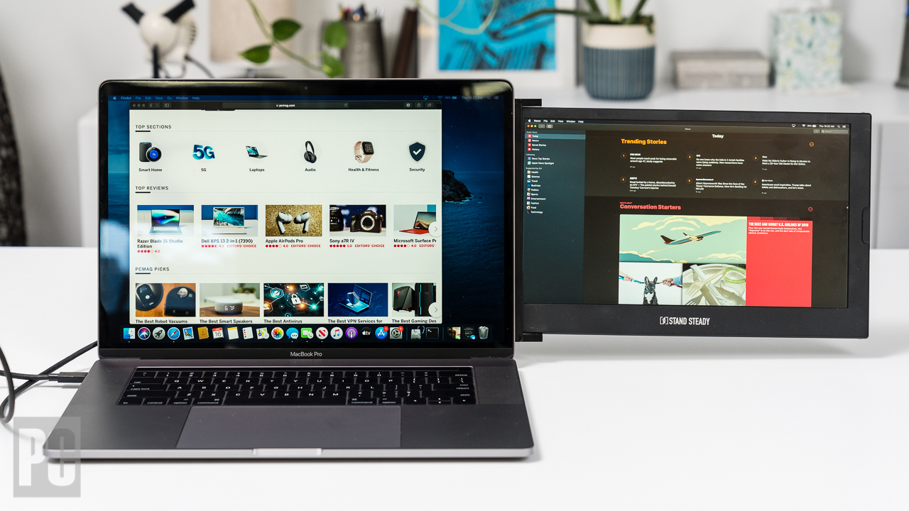 Portable Monitor Attached to Laptop
