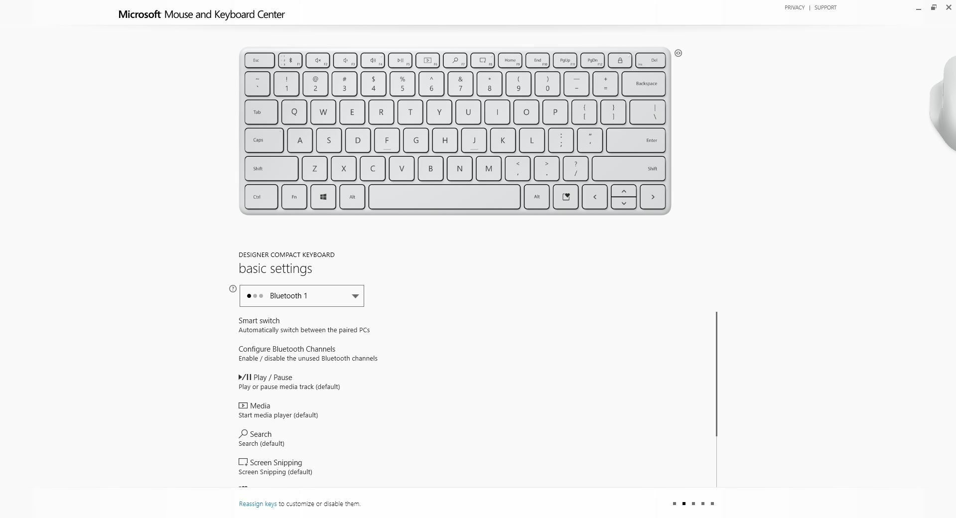 Microsoft Designer Compact keyboard software