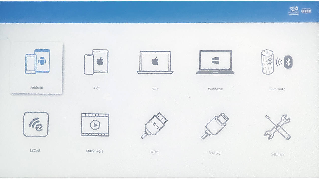 Acer C250i Portable Projector menu