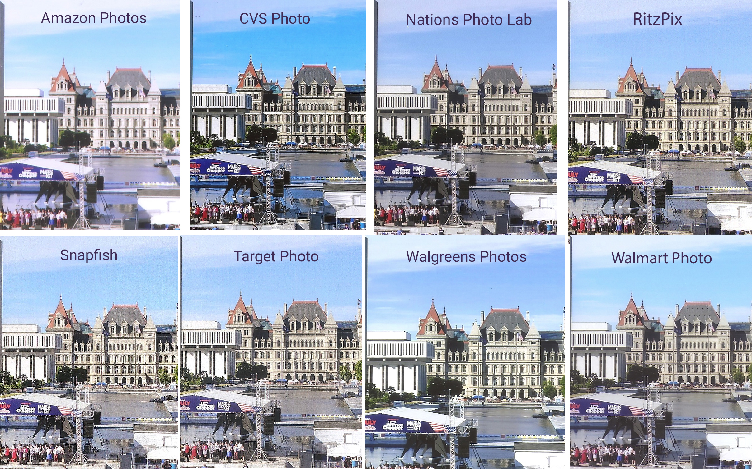 Print quality from photo services, cityscape