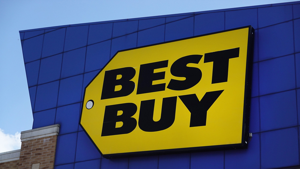 close-up of Best Buy sign on store