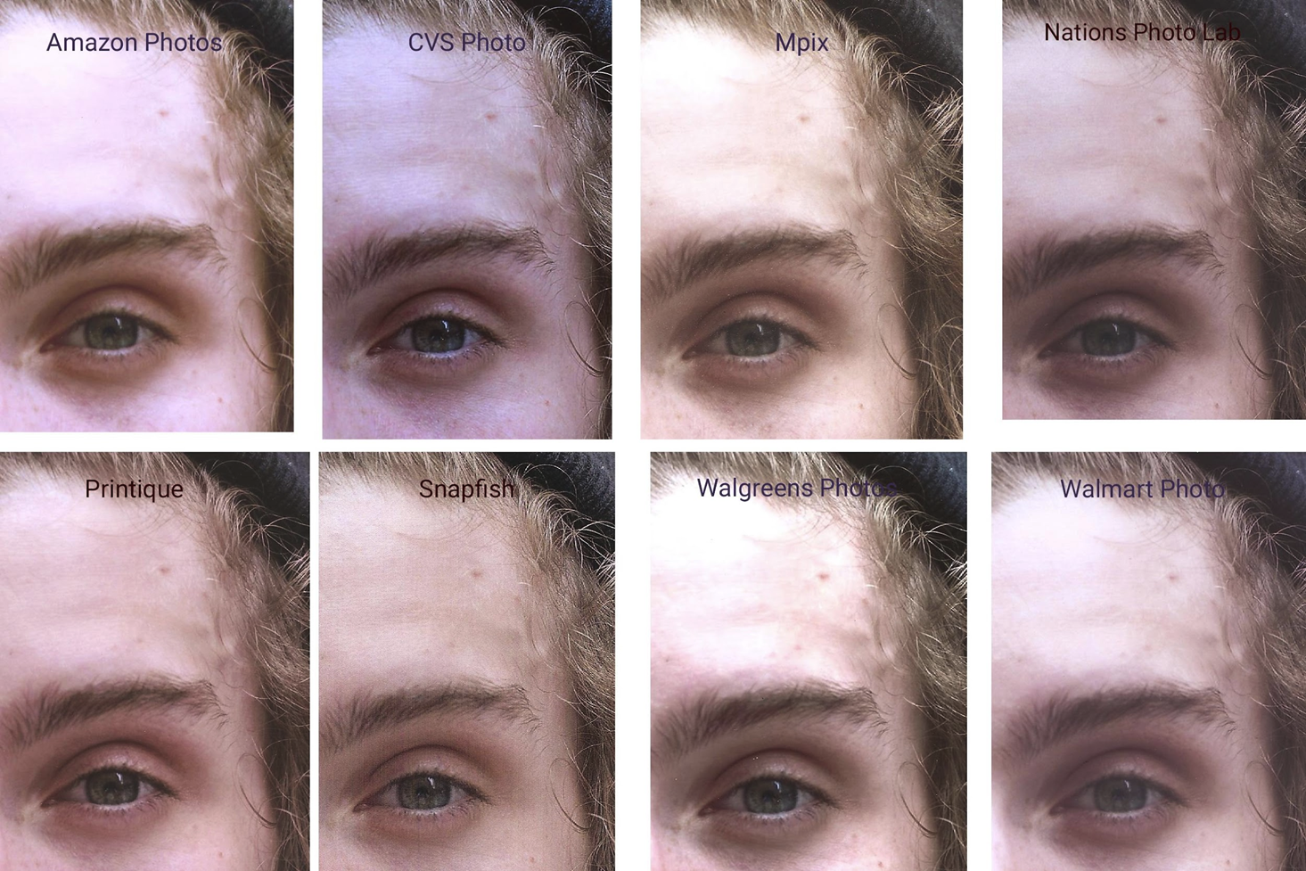 Portrait photo printing comparison