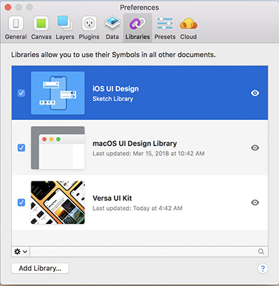 Sketch Library Preferences