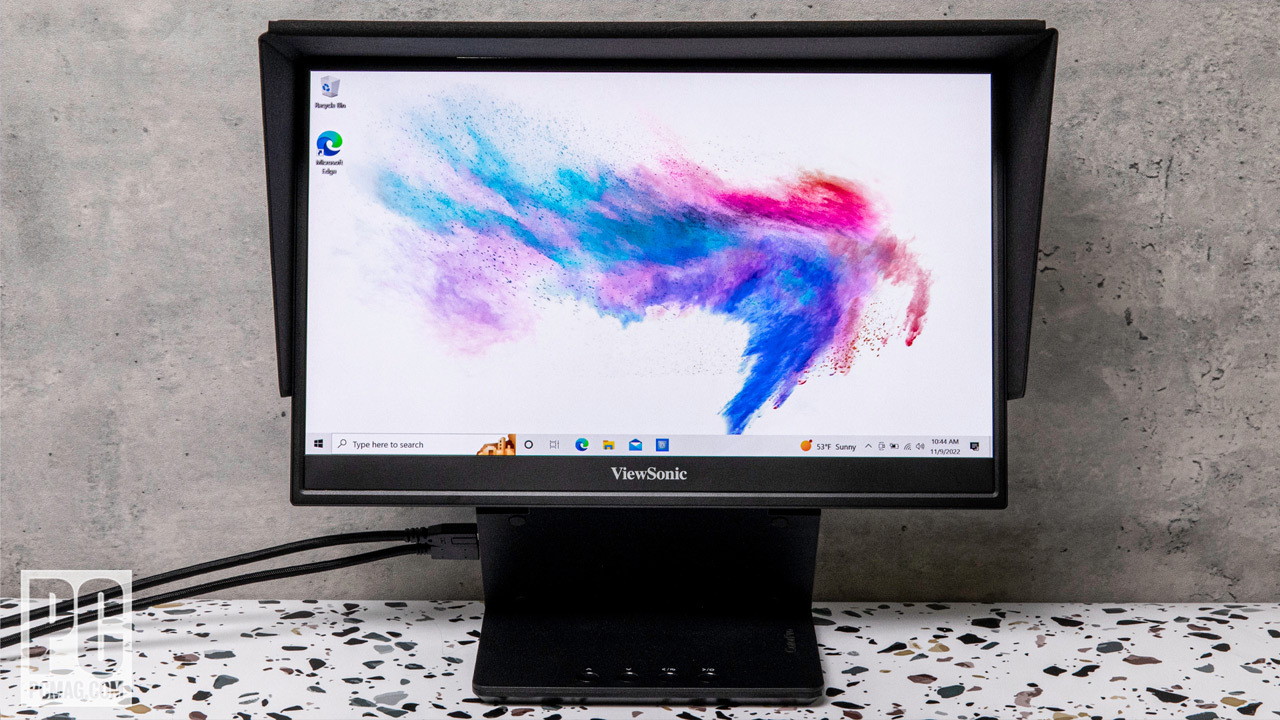 ViewSonic VP16-OLED front view with hood