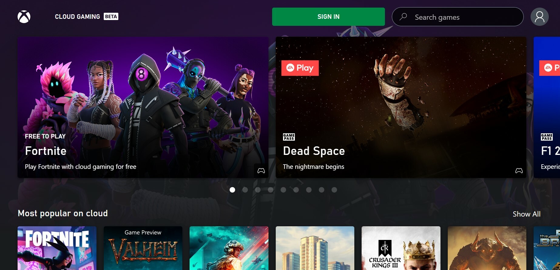 Installing Xbox Game Cloud to play Fortnite