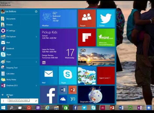 1.	The Return of the Start menu. 