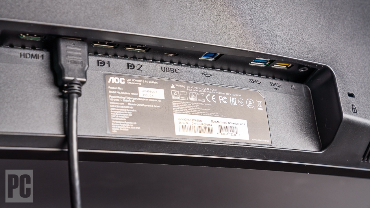 Rear Ports on an AOC Productivity Monitor