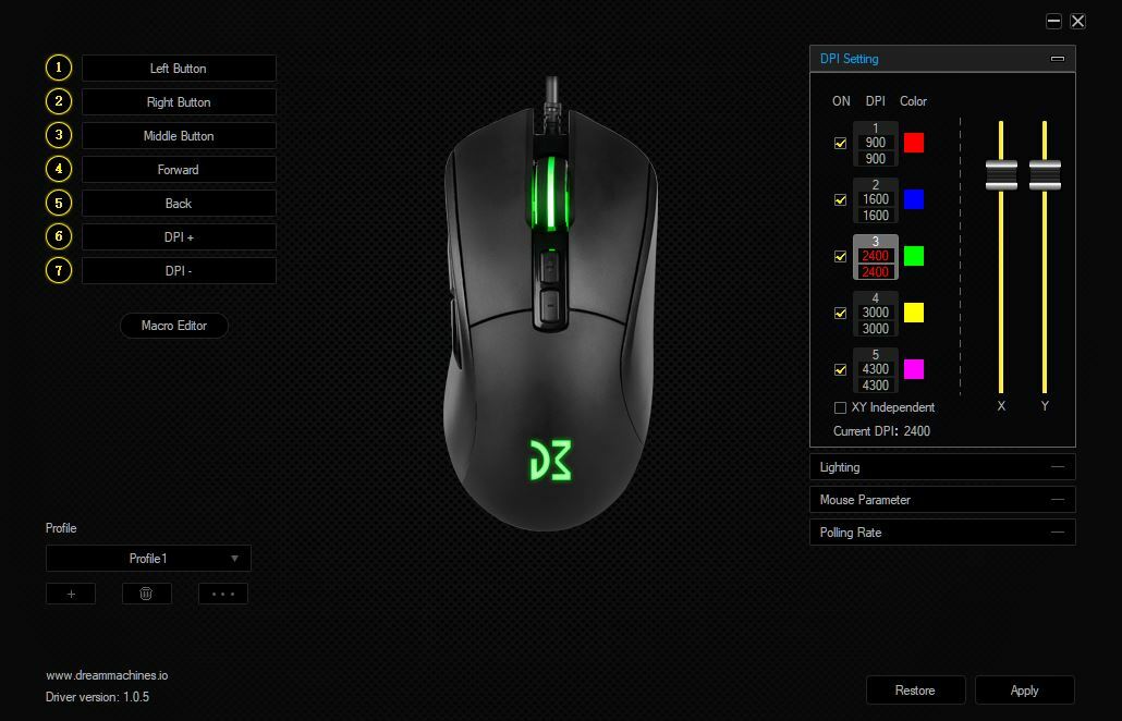 Dream Machines DM4 Evo Gaming Mouse software