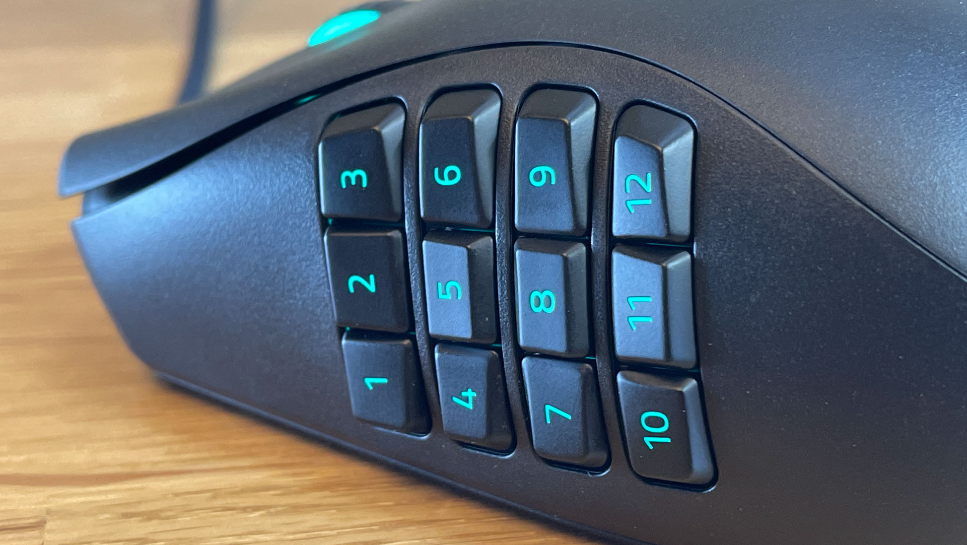 Razer Naga X Gaming Mouse side buttons close up