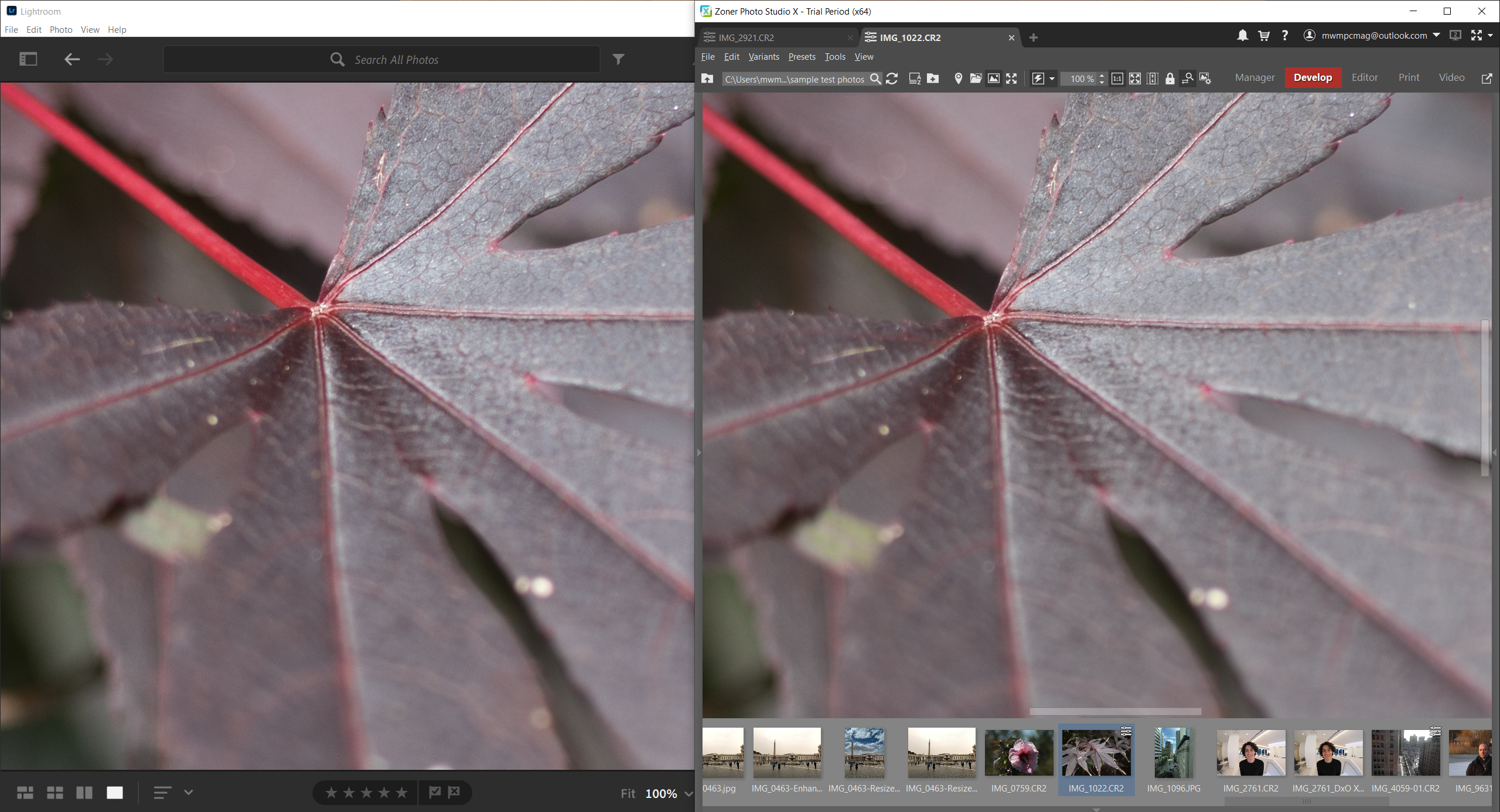 Sample raw import Lightroom Zoner Photo Studio