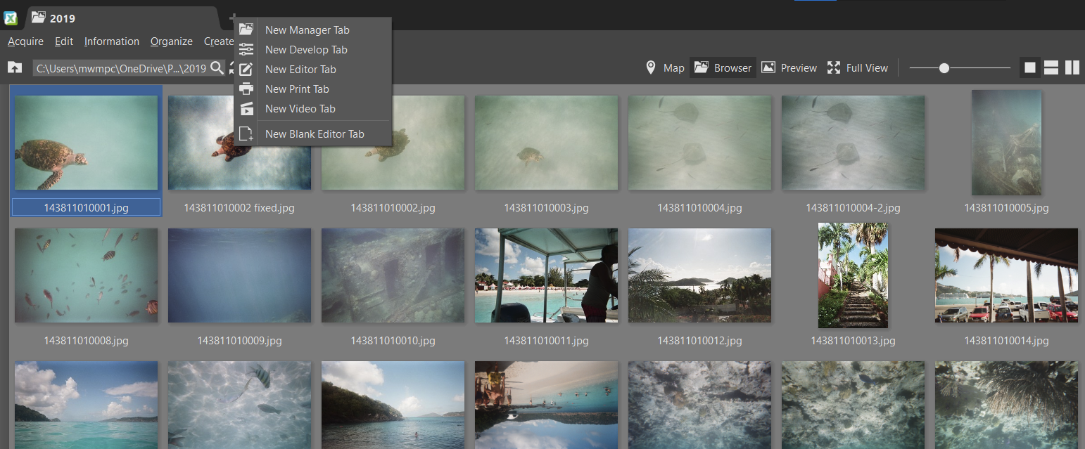 Tabs in Zoner Photo Studio