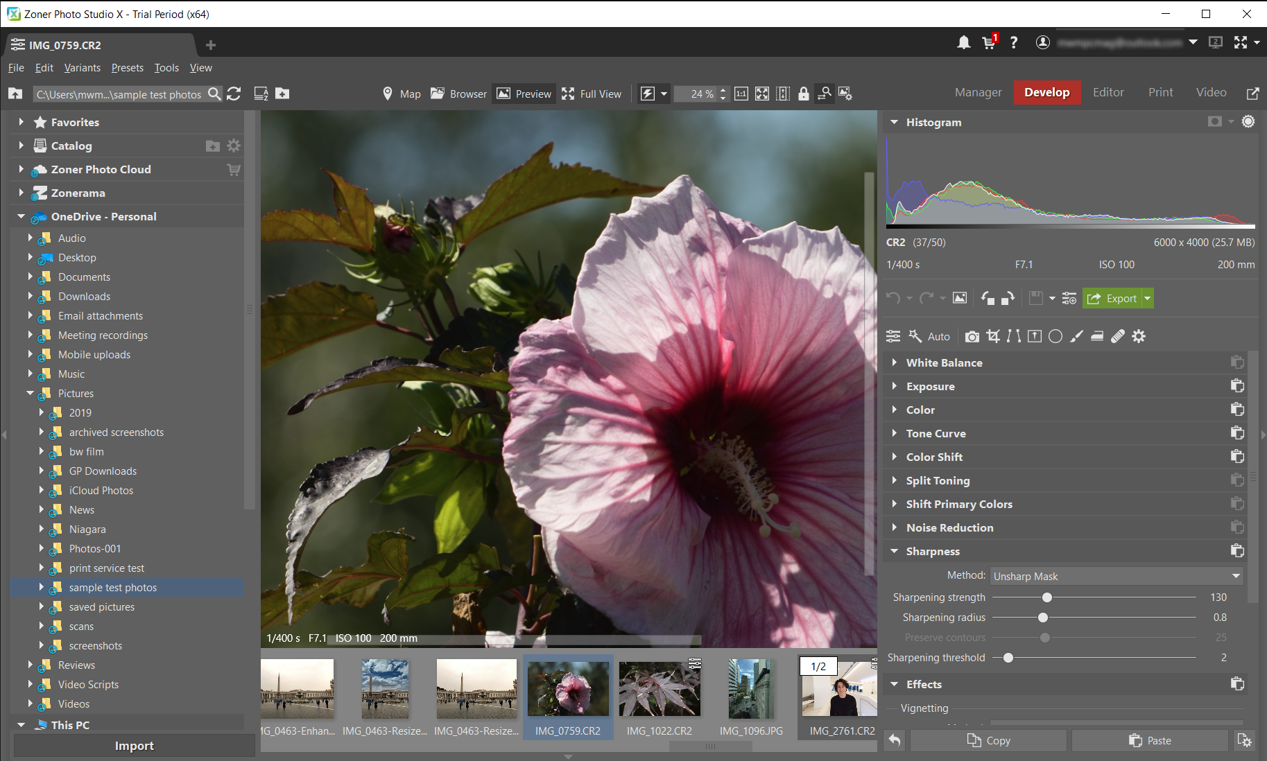Zoner Photo Studio interface