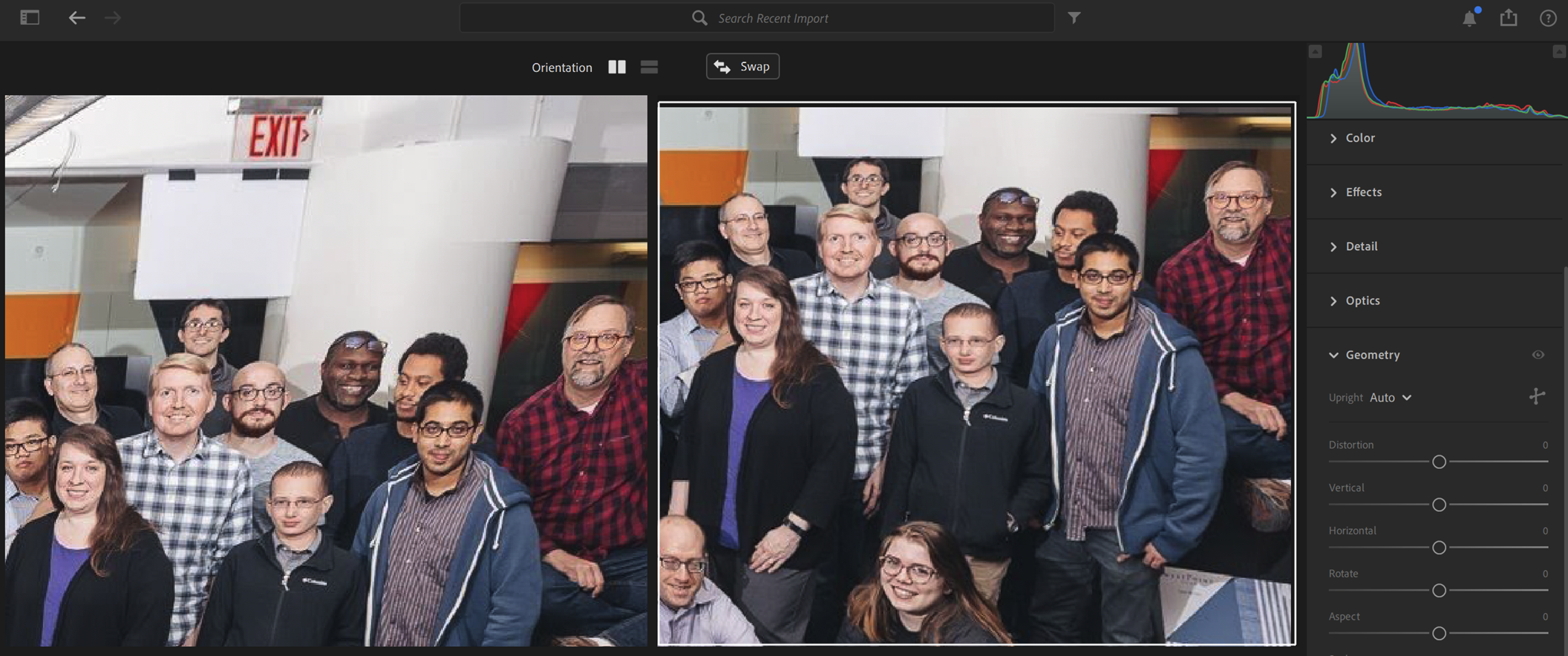 Lightroom's Geometry correction