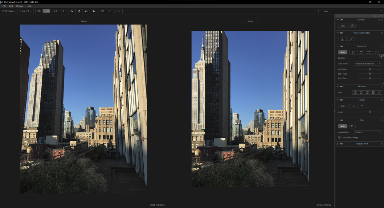DxO ViewPoint perspective correction