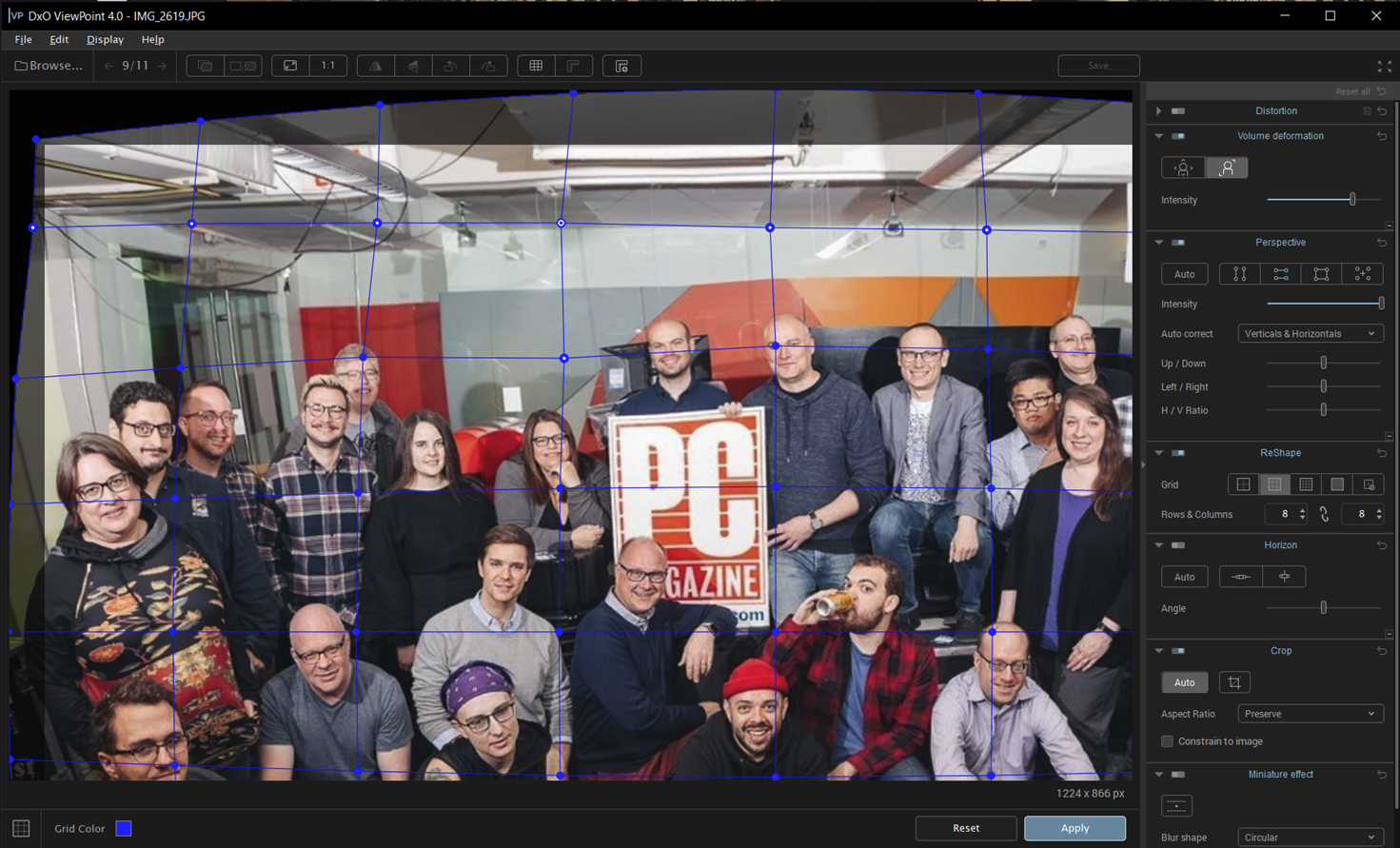 ReShape tool in DxO ViewPoint