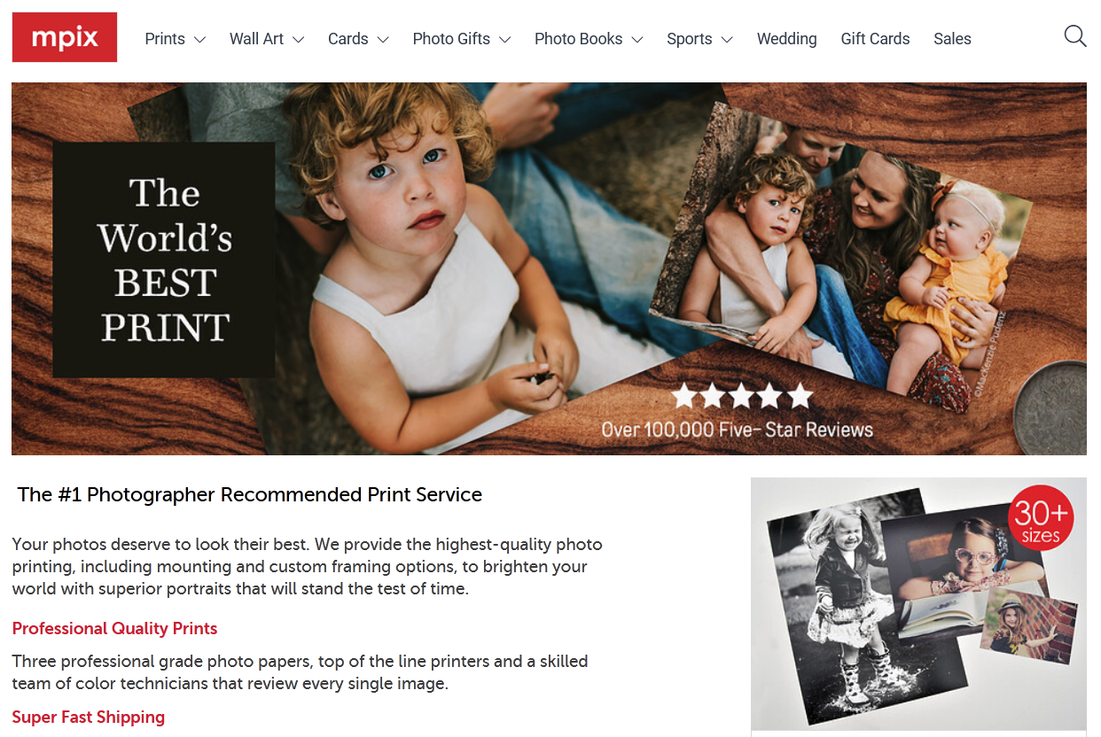 Mpix photo print page