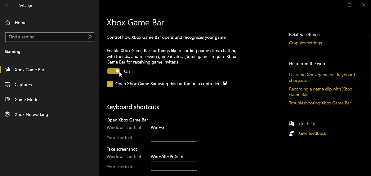Enable Xbox Game Bar