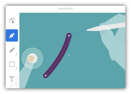 Adobe Illustrator on the iPad Touch Shortcut tool