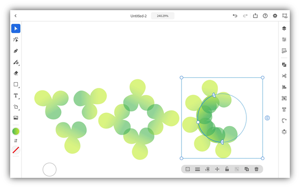 Adobe Illustrator on the iPad Radial repeats and arc section. 