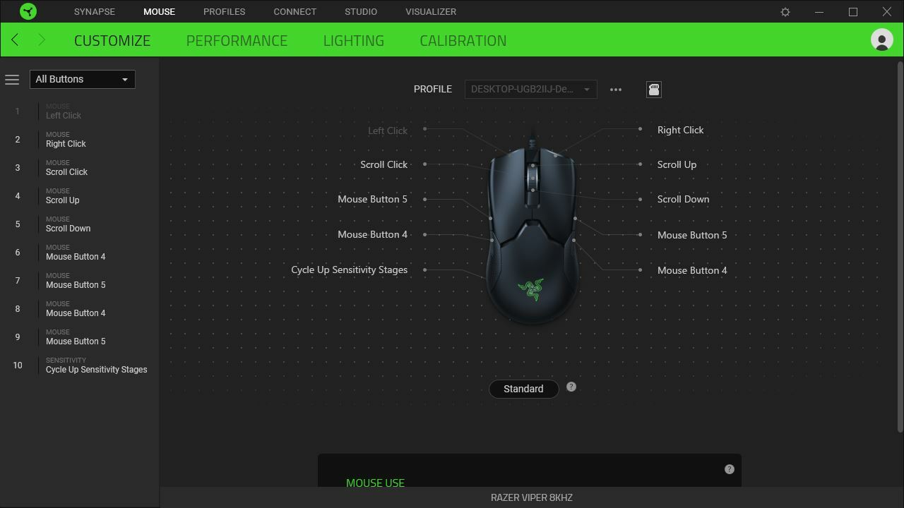 Razer Viper 8K Gaming Mouse software