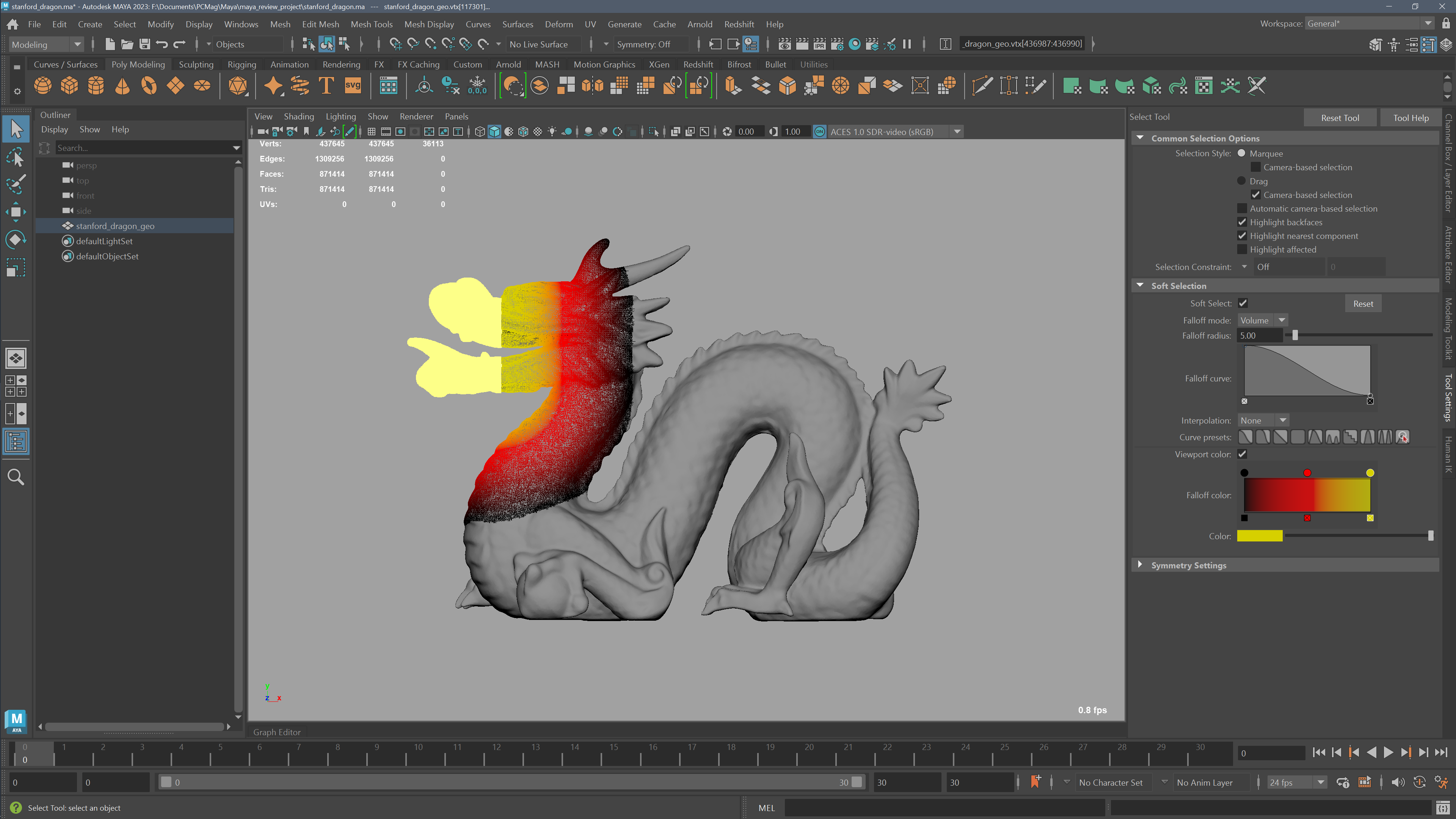 Maya vertex selection