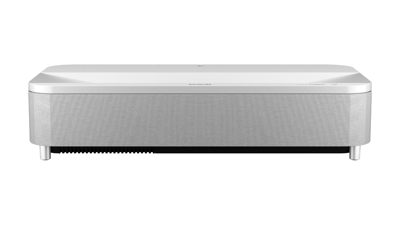 The side facing viewers of the Epson EpiqVision Ultra LS800 3-Chip 3LCD Smart Streaming Laser Projector