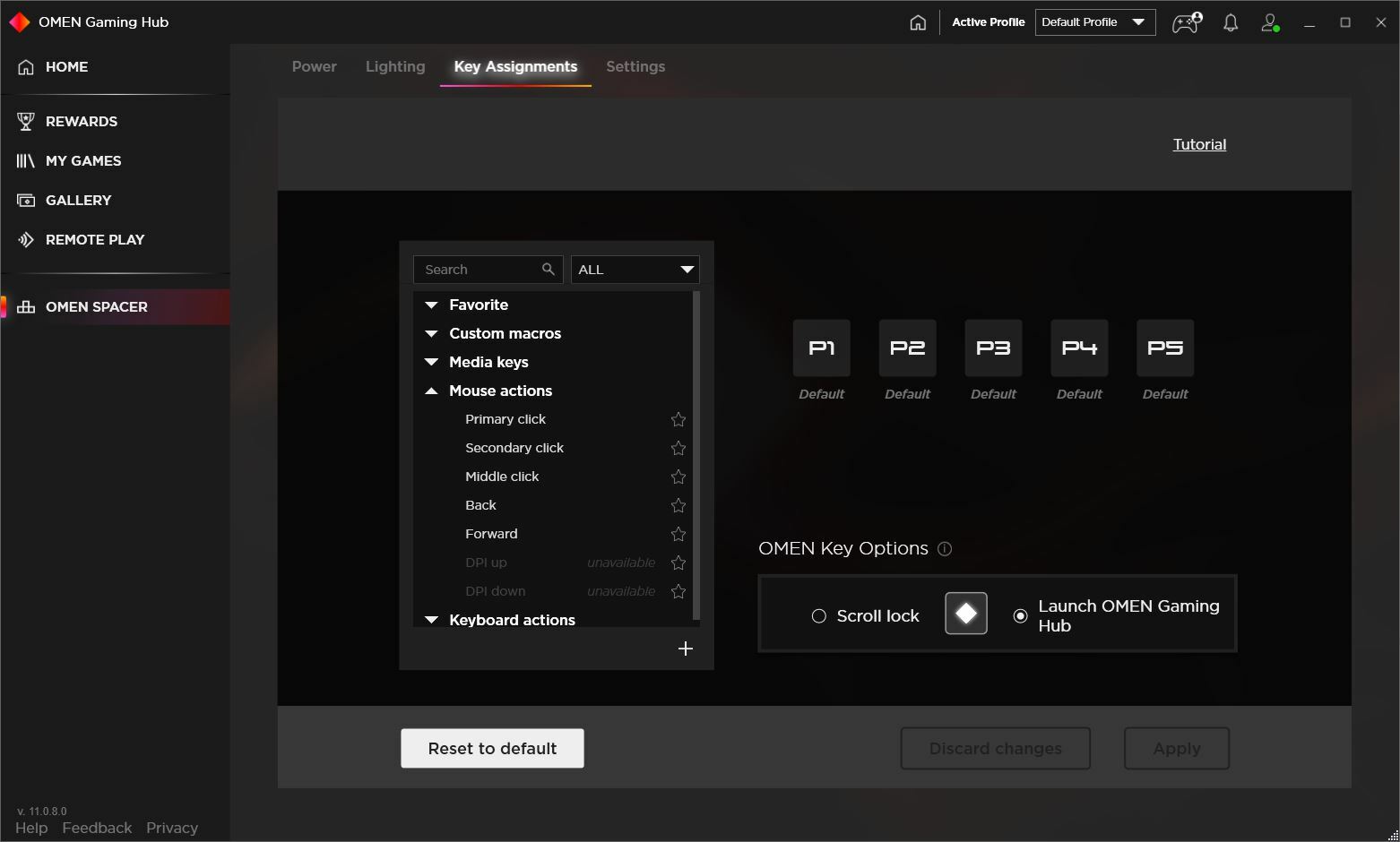 HP Omen Spacer Wireless Mechanical Keyboard software
