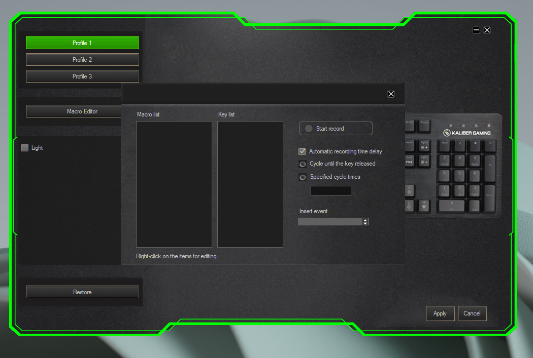 IOGear Kaliber Gaming keyboard software macros