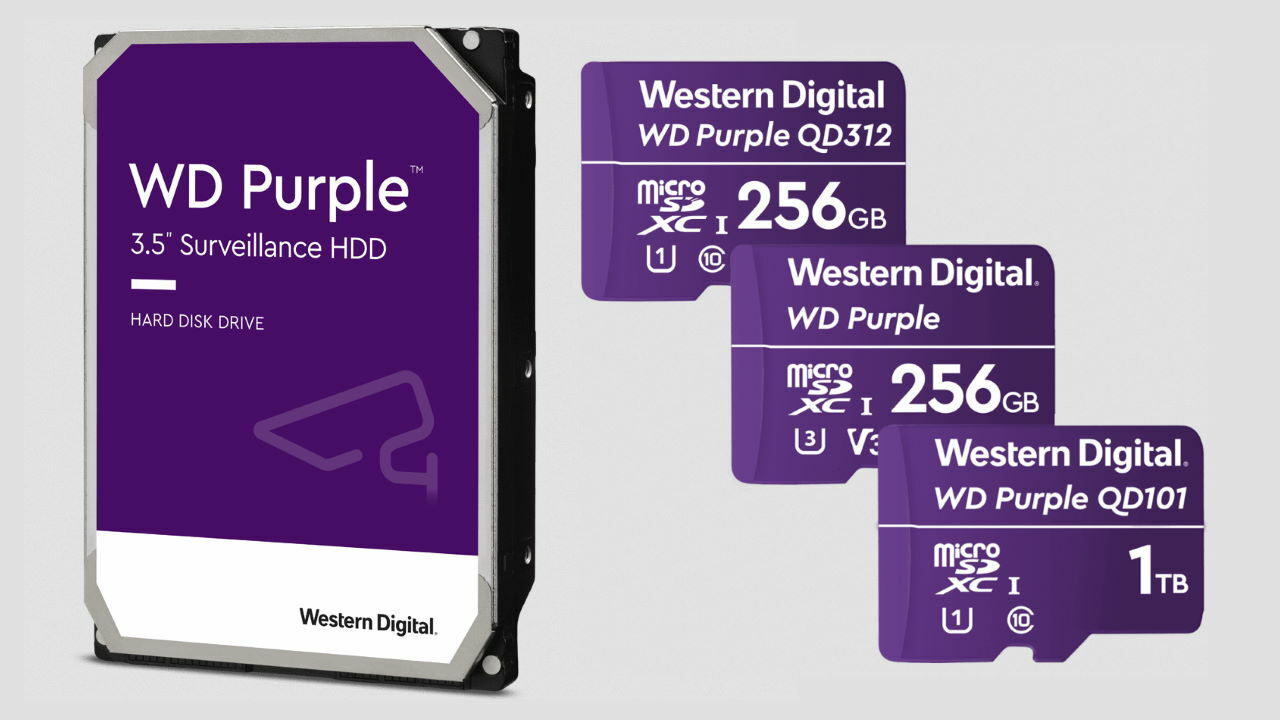 Western Digital Purple surveillance hard drive and Purple microSD card