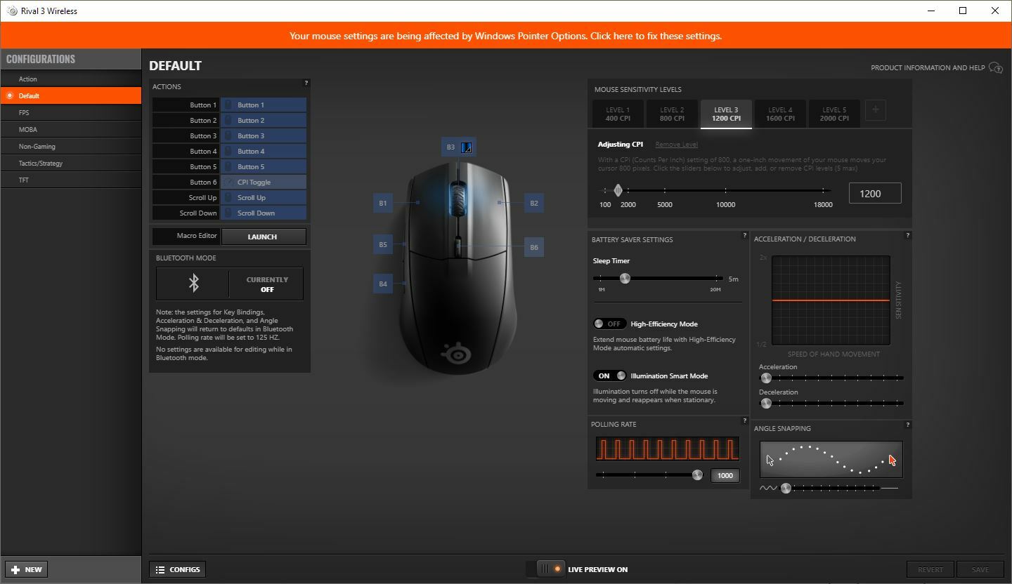 SteelSeries Rival 3 Wireless Gaming Mouse software