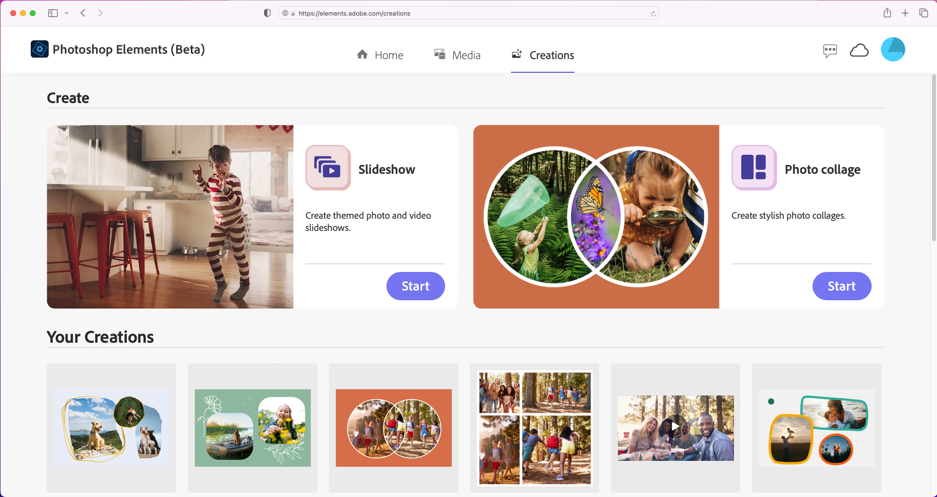 Adobe Elements on the Web