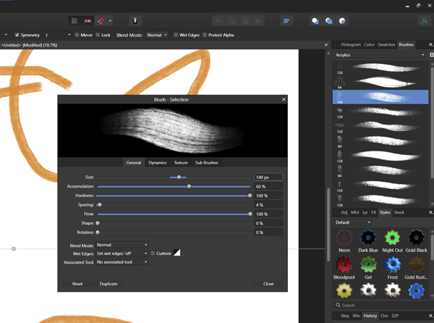 Brushes in Serif Affinity Photo