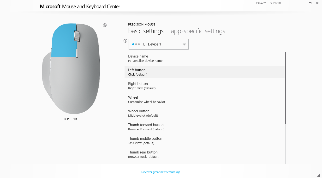 Microsoft Precision Mouse button customization