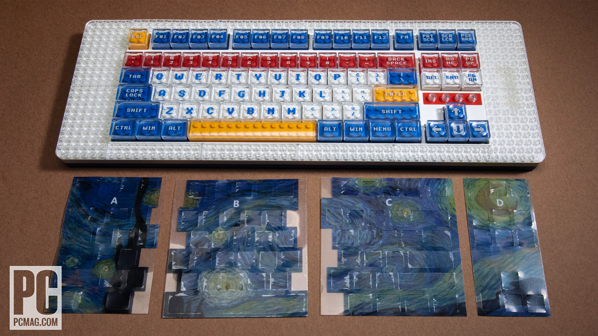 MelGeek Pixel Lego keyboard with sticker skin