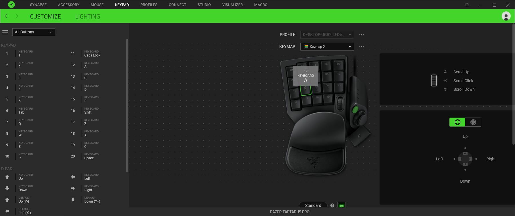 Razer Tartarus Pro Gaming Keypad software