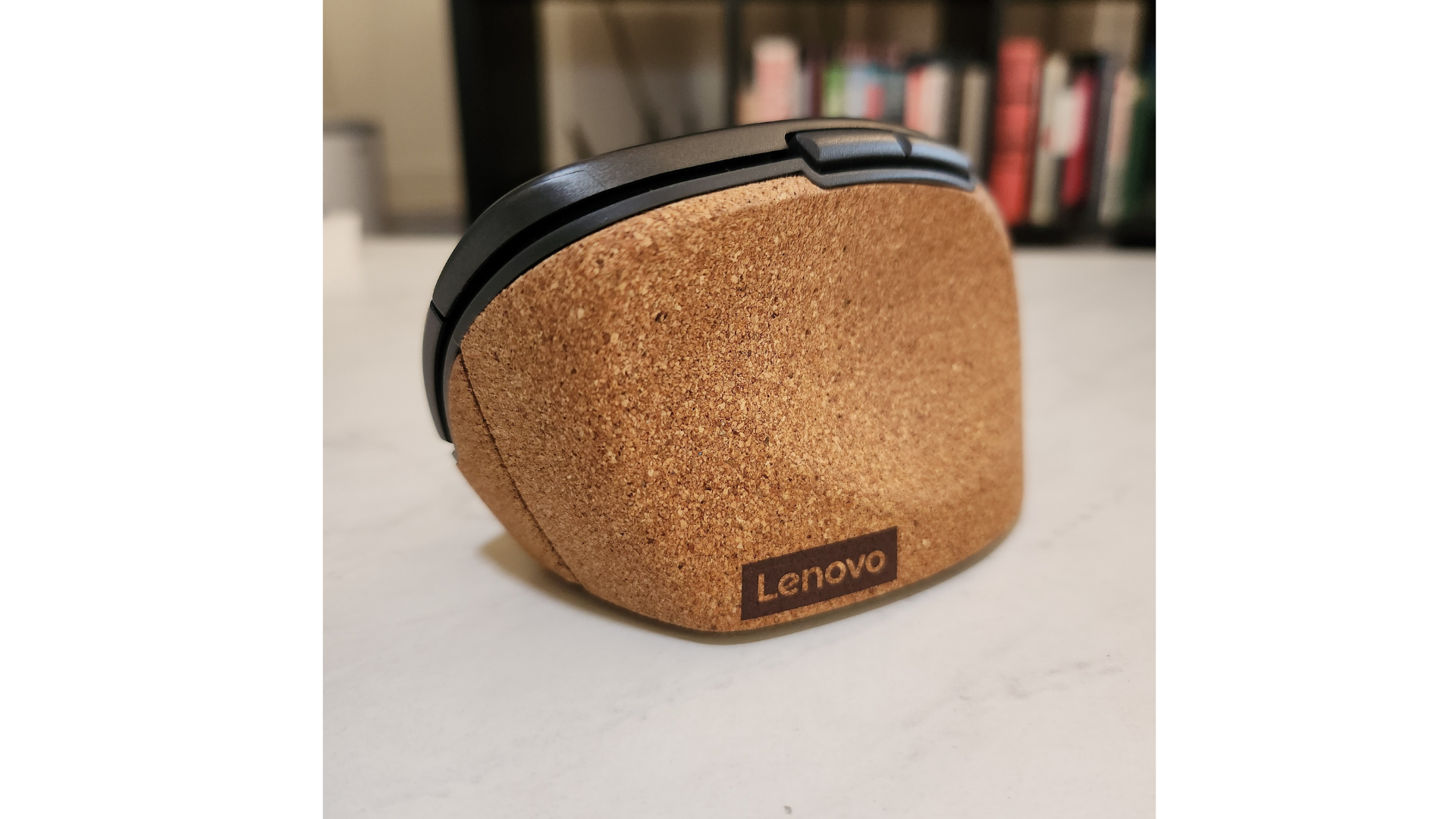 A close up of the Lenovo go's Corkboard material