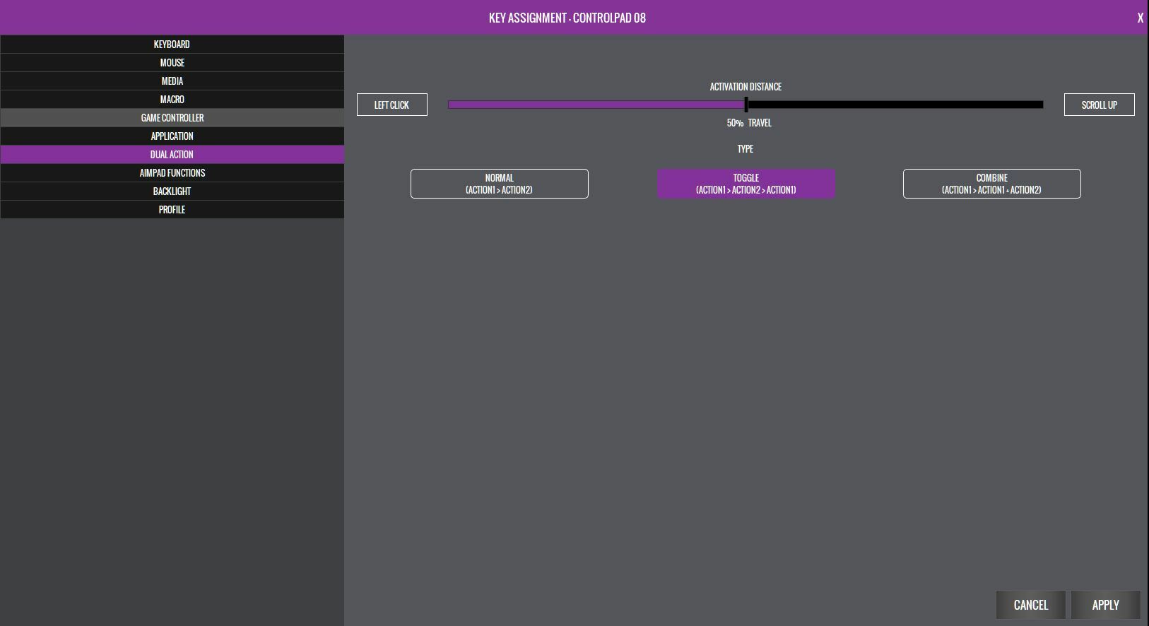 Cooler Master ControlPad Mechanical Keypad key assignment settings