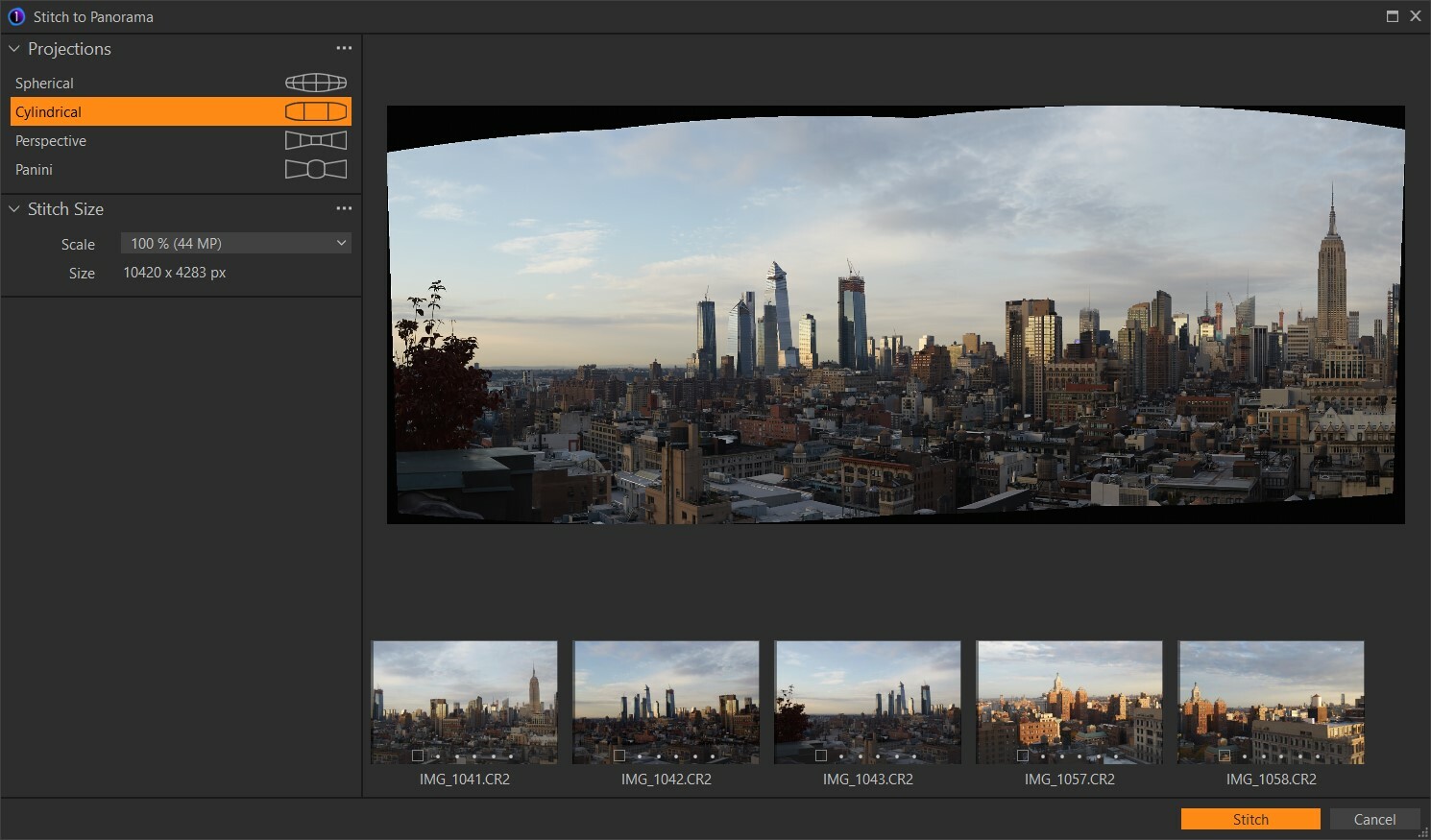 Panorama Stitching in Capture One