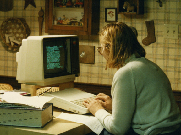 Mom Helping with Book Report, circa 1986