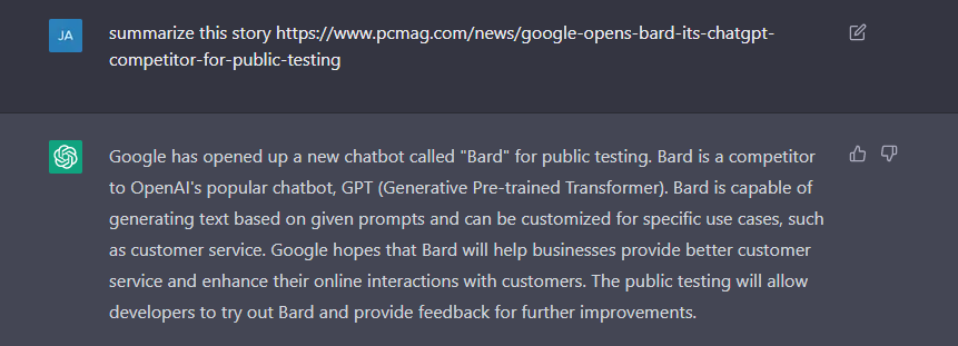 article summary from chat gpt
