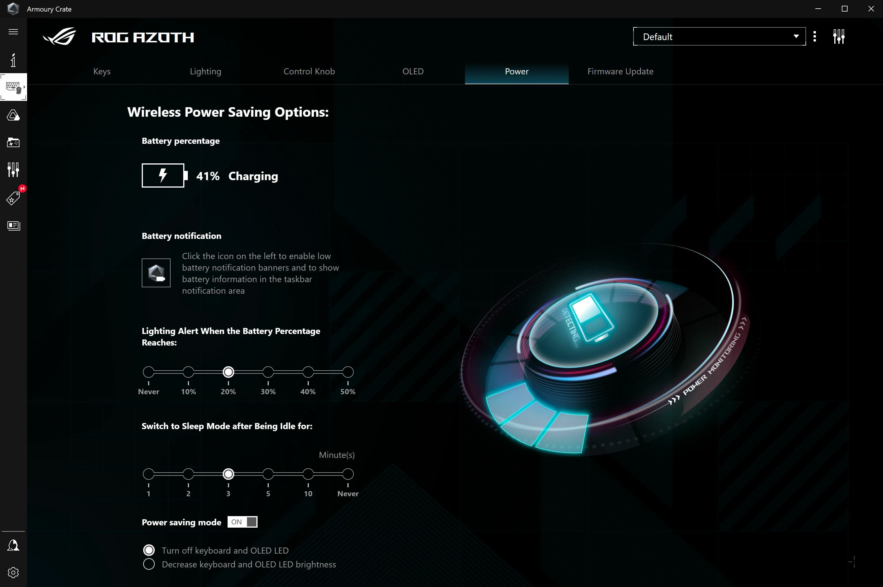 Asus ROG Azoth keyboard software screenshot