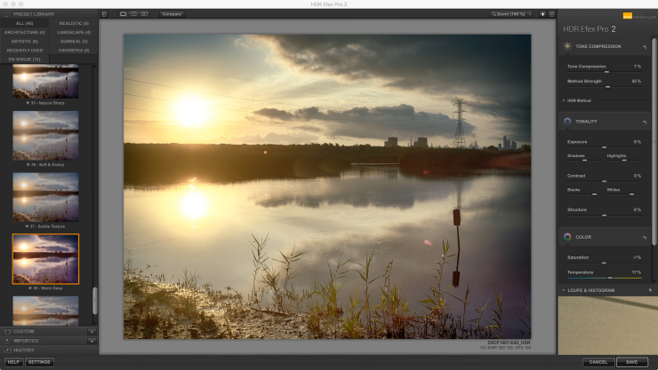 HDR Efex Pro interface